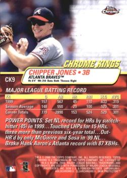 2000 Topps Chrome - Chrome Kings #CK9 Chipper Jones  Back
