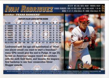 1998 Topps #292 Ivan Rodriguez Back