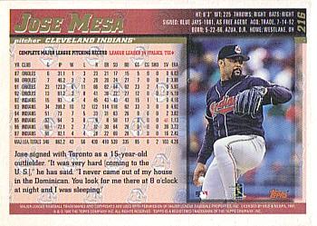 1998 Topps #216 Jose Mesa Back