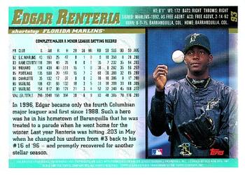 1998 Topps #93 Edgar Renteria Back