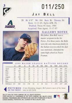 2000 Topps Gallery - Player's Private Issue #3 Jay Bell  Back