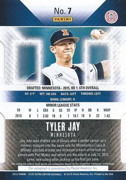 2015 Panini Elite Extra Edition - Emerald Status Die Cut Autographed Prospects #7 Tyler Jay Back