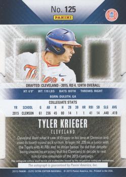 2015 Panini Elite Extra Edition - Emerald Status Die Cut Autographed Prospects #125 Tyler Krieger Back