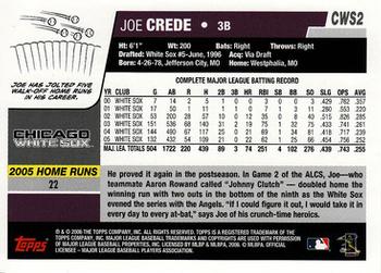 2006 Topps Chicago White Sox #CWS2 Joe Crede Back