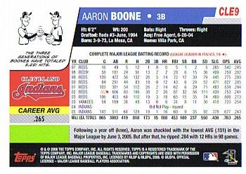 2006 Topps Cleveland Indians #CLE9 Aaron Boone Back