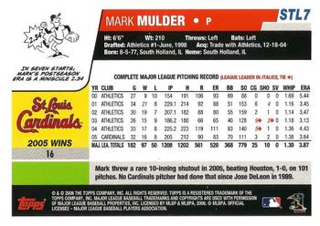 2006 Topps St. Louis Cardinals #STL7 Mark Mulder Back