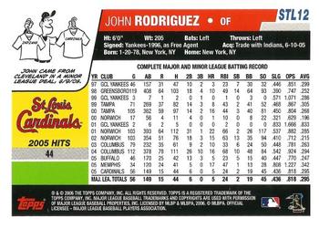 2006 Topps St. Louis Cardinals #STL12 John Rodriguez Back