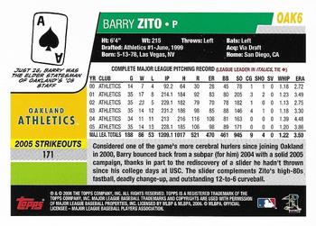2006 Topps Oakland Athletics #OAK6 Barry Zito Back