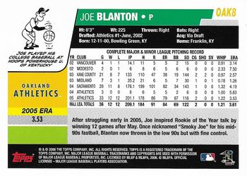 2006 Topps Oakland Athletics #OAK8 Joe Blanton Back