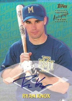 2000 Topps Traded & Rookies - Autographs #TTA72 Ryan Knox  Front