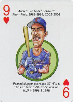 2012 Hero Decks Texas Rangers Baseball Heroes Playing Cards #9♥ Juan Gonzalez Front