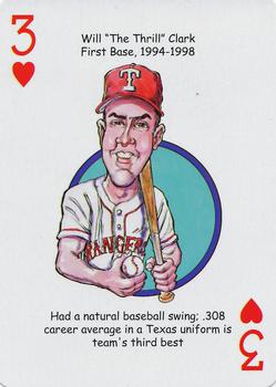 2012 Hero Decks Texas Rangers Baseball Heroes Playing Cards #3♥ Will Clark Front