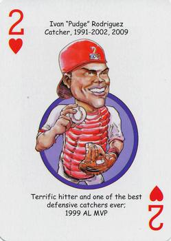 2012 Hero Decks Texas Rangers Baseball Heroes Playing Cards #2♥ Ivan Rodriguez Front