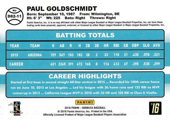 2016 Donruss - 1982 #D82-11 Paul Goldschmidt Back
