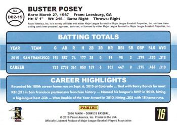 2016 Donruss - 1982 #D82-19 Buster Posey Back