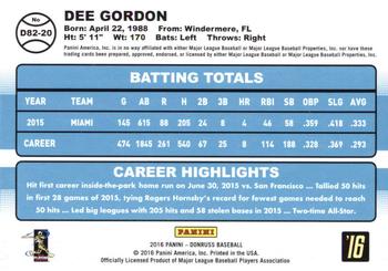 2016 Donruss - 1982 #D82-20 Dee Gordon Back