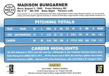 2016 Donruss - 1982 #D82-23 Madison Bumgarner Back