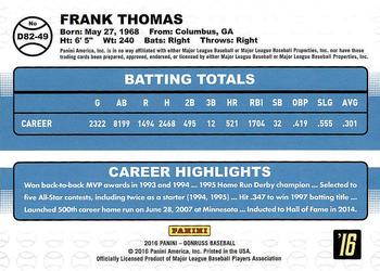 2016 Donruss - 1982 #D82-49 Frank Thomas Back