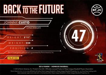 2016 Donruss - Back to the Future Materials #BF-JC Johnny Cueto Back