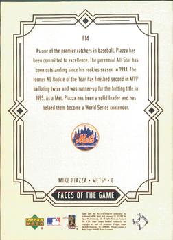 2000 Upper Deck - Faces of the Game #F14 Mike Piazza  Back