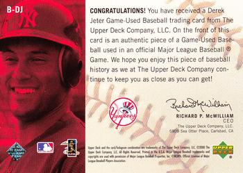 2000 Upper Deck - Game-Used Baseballs #B-DJ Derek Jeter  Back