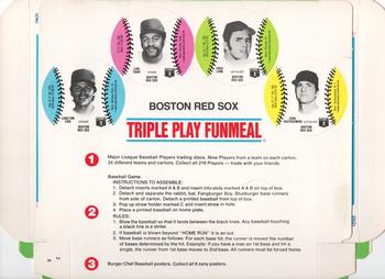 1977 Burger Chef Fun Meal Discs - Triple Play Funmeal Tray #NNO Boston Red Sox Back