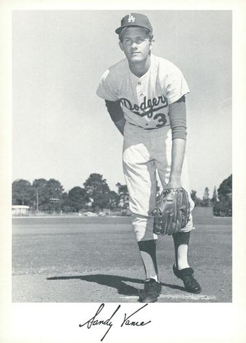 1971 Danny Goodman Los Angeles Dodgers Set F #NNO Sandy Vance Front