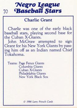 1986 Fritsch Negro League Baseball Stars #70 Charlie Grant Back