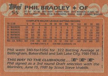 1988 Topps #55 Phil Bradley Back