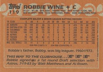 1988 Topps #119 Robbie Wine Back