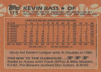 1988 Topps #175 Kevin Bass Back