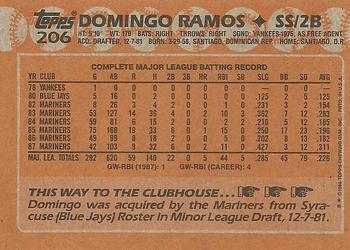 1988 Topps #206 Domingo Ramos Back