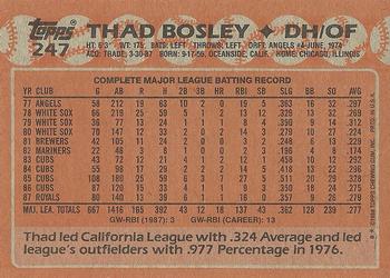 1988 Topps #247 Thad Bosley Back