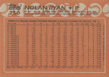 1988 Topps #250 Nolan Ryan Back