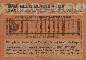 1988 Topps #269 Ellis Burks Back