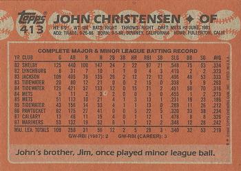 1988 Topps #413 John Christensen Back