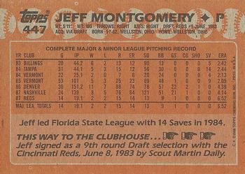 1988 Topps #447 Jeff Montgomery Back