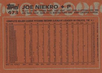 1988 Topps #473 Joe Niekro Back
