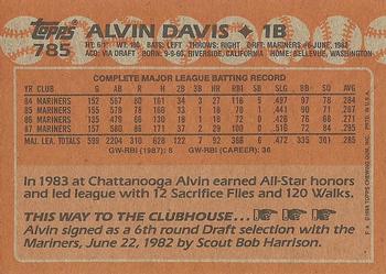 1988 Topps #785 Alvin Davis Back