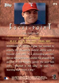 1998 Topps - Focal Point #FP6 Ivan Rodriguez Back