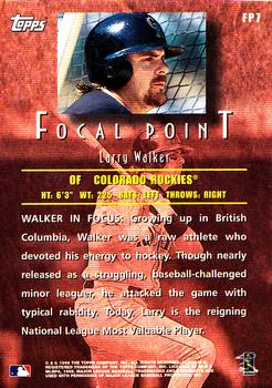 1998 Topps - Focal Point #FP7 Larry Walker Back