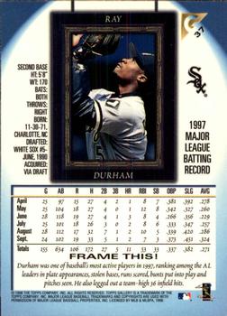 1998 Topps Gallery #37 Ray Durham Back