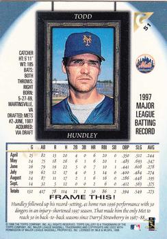 1998 Topps Gallery #51 Todd Hundley Back