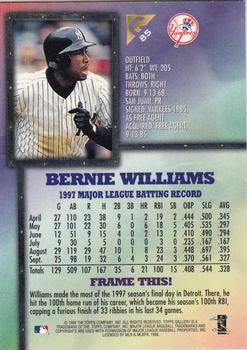 1998 Topps Gallery #85 Bernie Williams Back