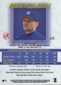 1998 Topps Gold Label #68 Chuck Knoblauch Back