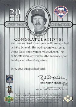 2000 Upper Deck Legends - Legendary Signatures #S-MS Mike Schmidt Back
