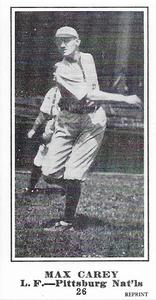 1916 Sporting News (M101-5) Reprint #26 Max Carey Front