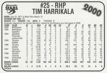 2000 Burger King Huntsville Stars #NNO Tim Harikkala Back