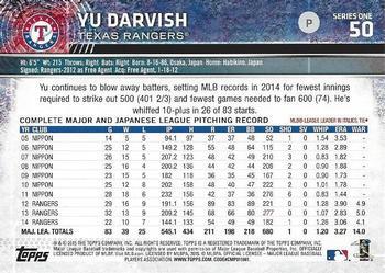 2015 Topps - Limited #50 Yu Darvish Back