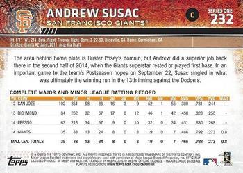 2015 Topps - Limited #232 Andrew Susac Back